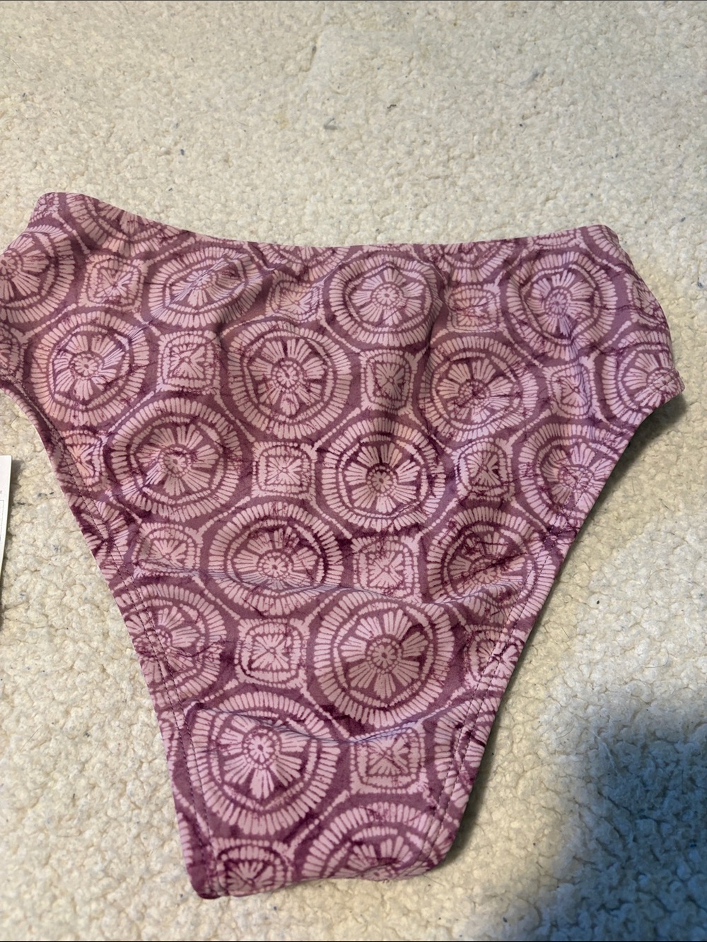 High-Waist Puple Patterned Bikini Set - Picture 3 of 8